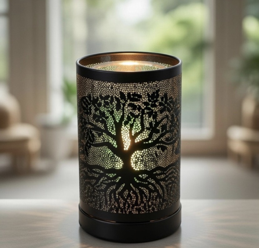 Lampe diffuseur parfum Arbre de vie LED bien-être 18 cm