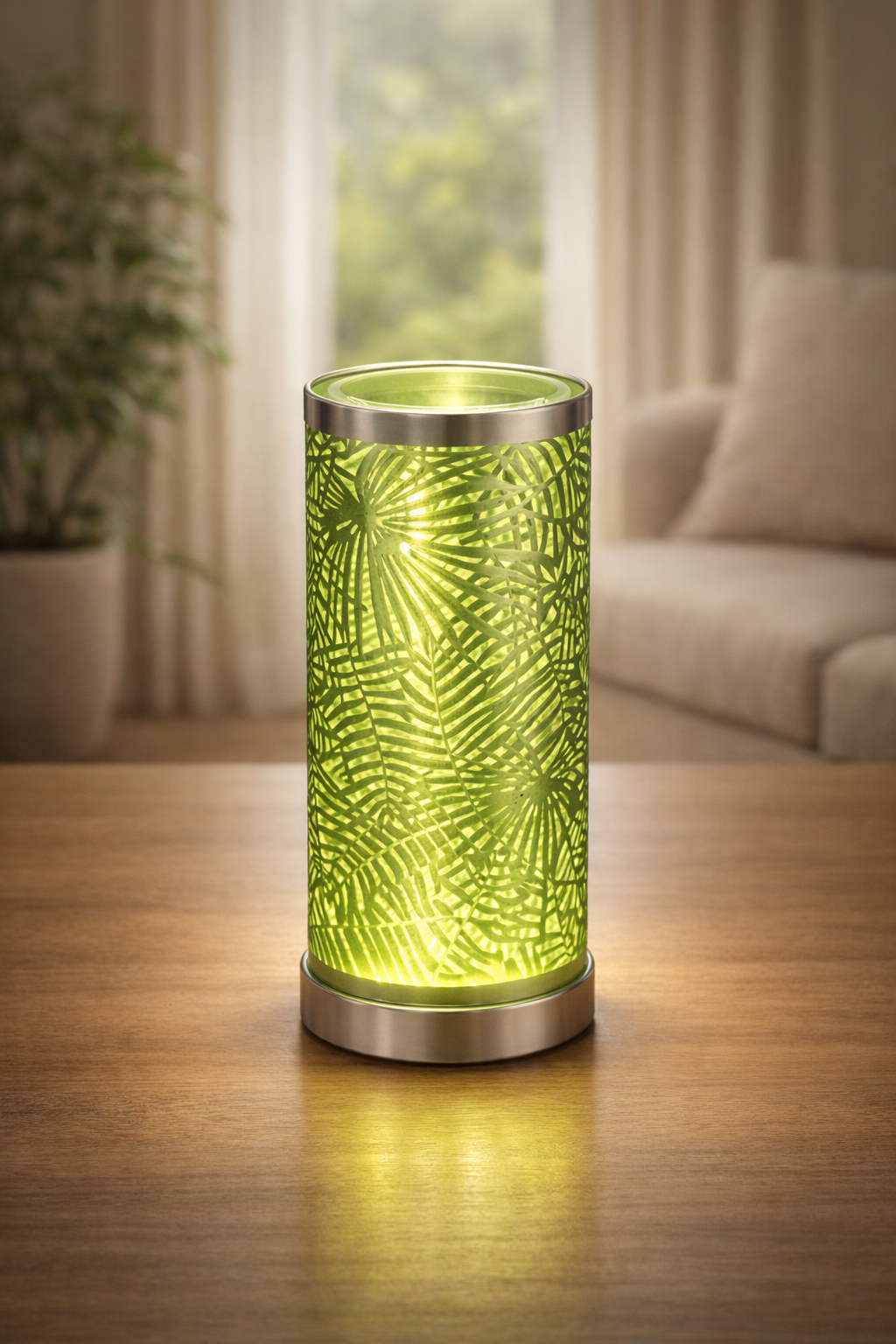 Lampe diffuseur parfum Jungle Monstera LED design 26 cm