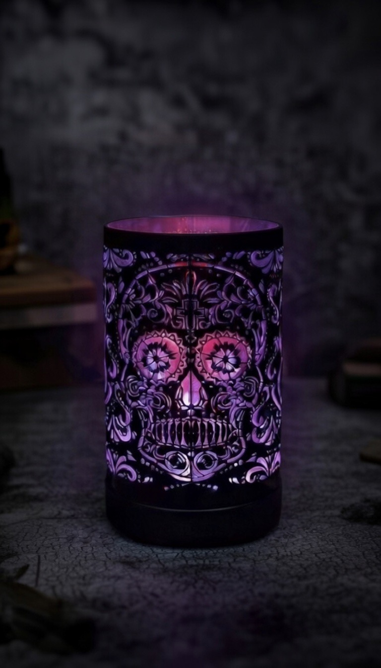 Lampe diffuseur parfum tête mexicaine LED 18 cm