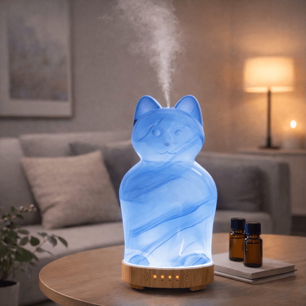 Diffuseur ultrason chat LED huiles essentielles