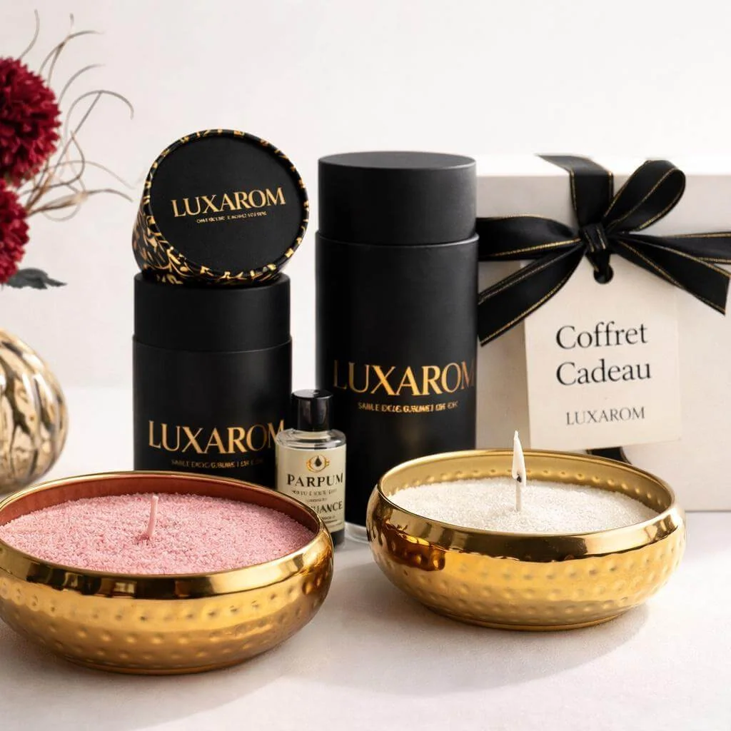 sable bougie, luxarom, coffret cadeau