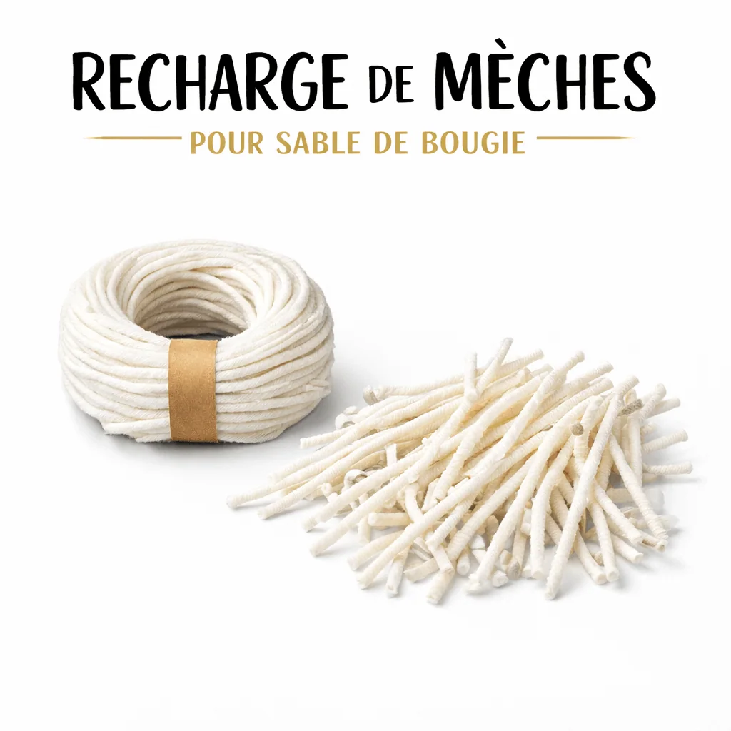 mèche, bougie sable eternelle, recharge