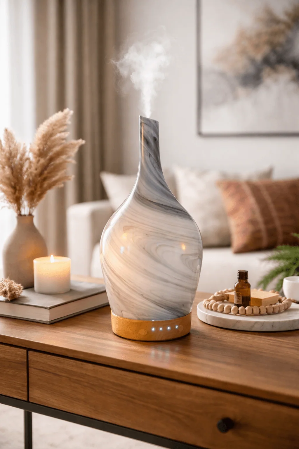 Diffuseur ultrason LED huiles essentielles ambiance zen