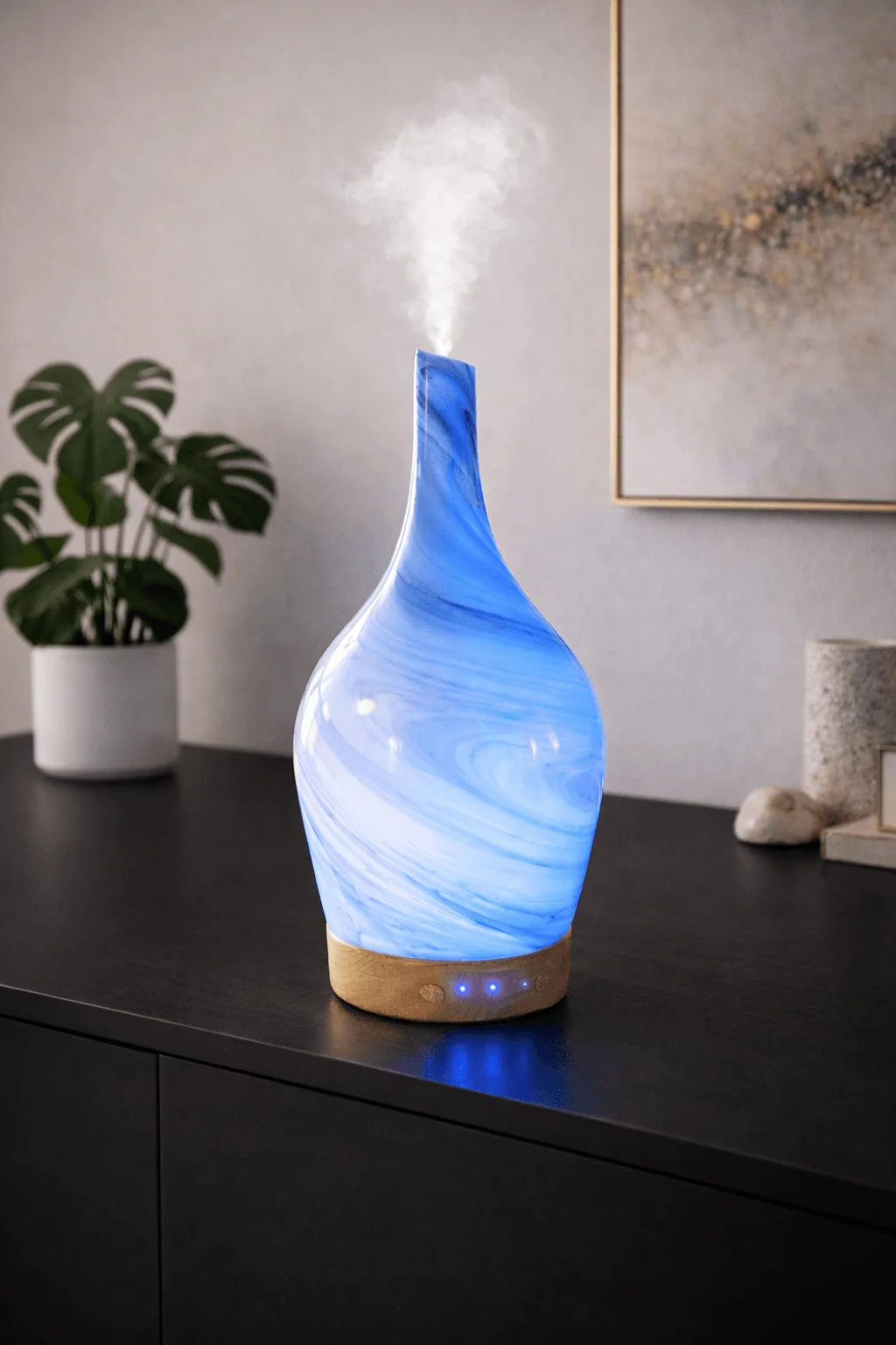 Diffuseur ultrason LED huiles essentielles ambiance zen