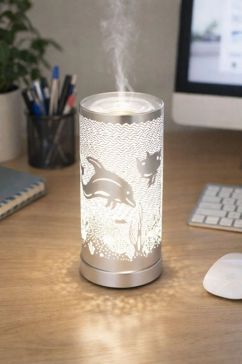 Lampe diffuseur parfum Dauphin LED décorative 26 cm