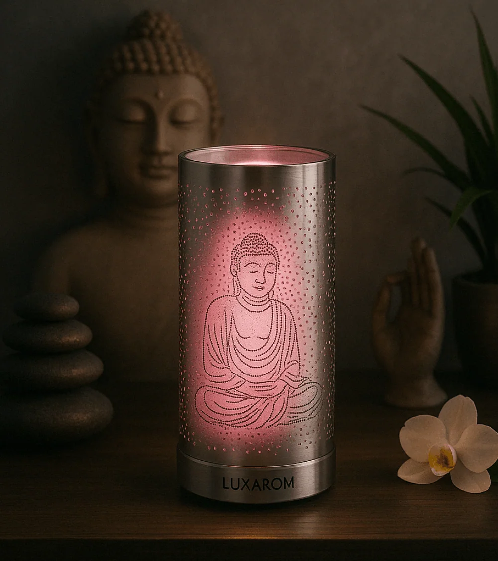 Lampe diffuseur parfum Bouddha LED ambiance zen 26 cm