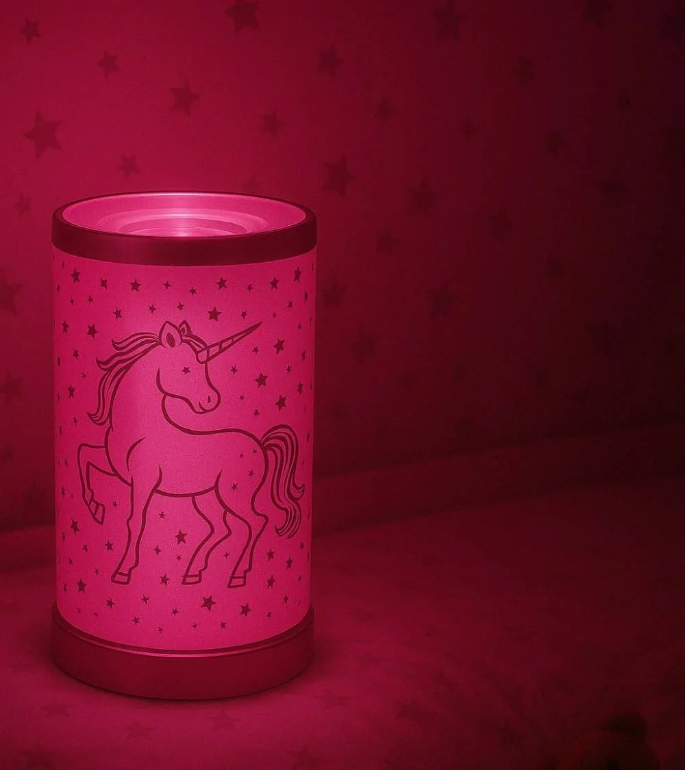 Lampe diffuseur parfum Licorne LED ambiance douce 18 cm