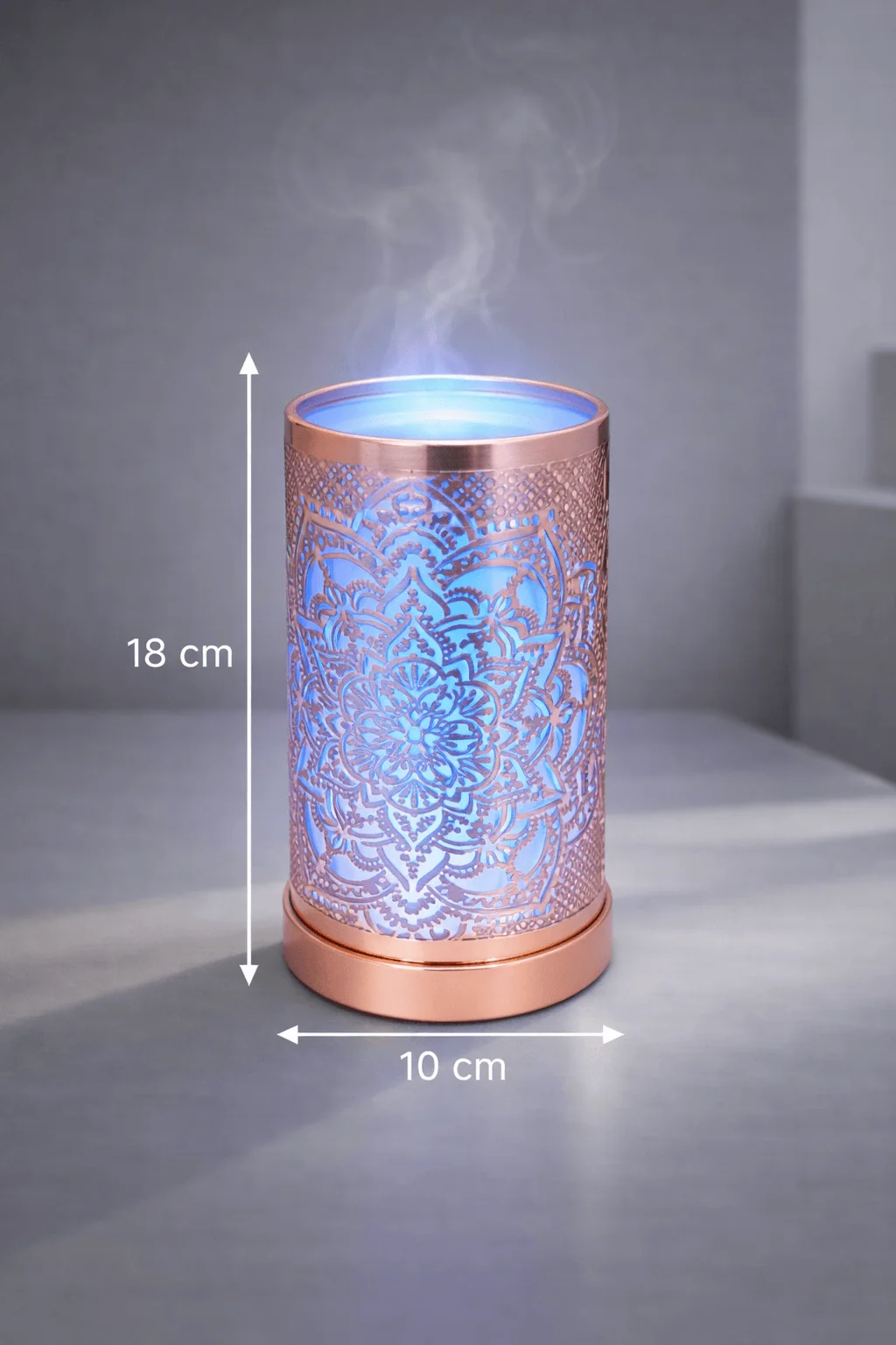 Lampe diffuseur parfum Mandala LED ambiance zen 18 cm