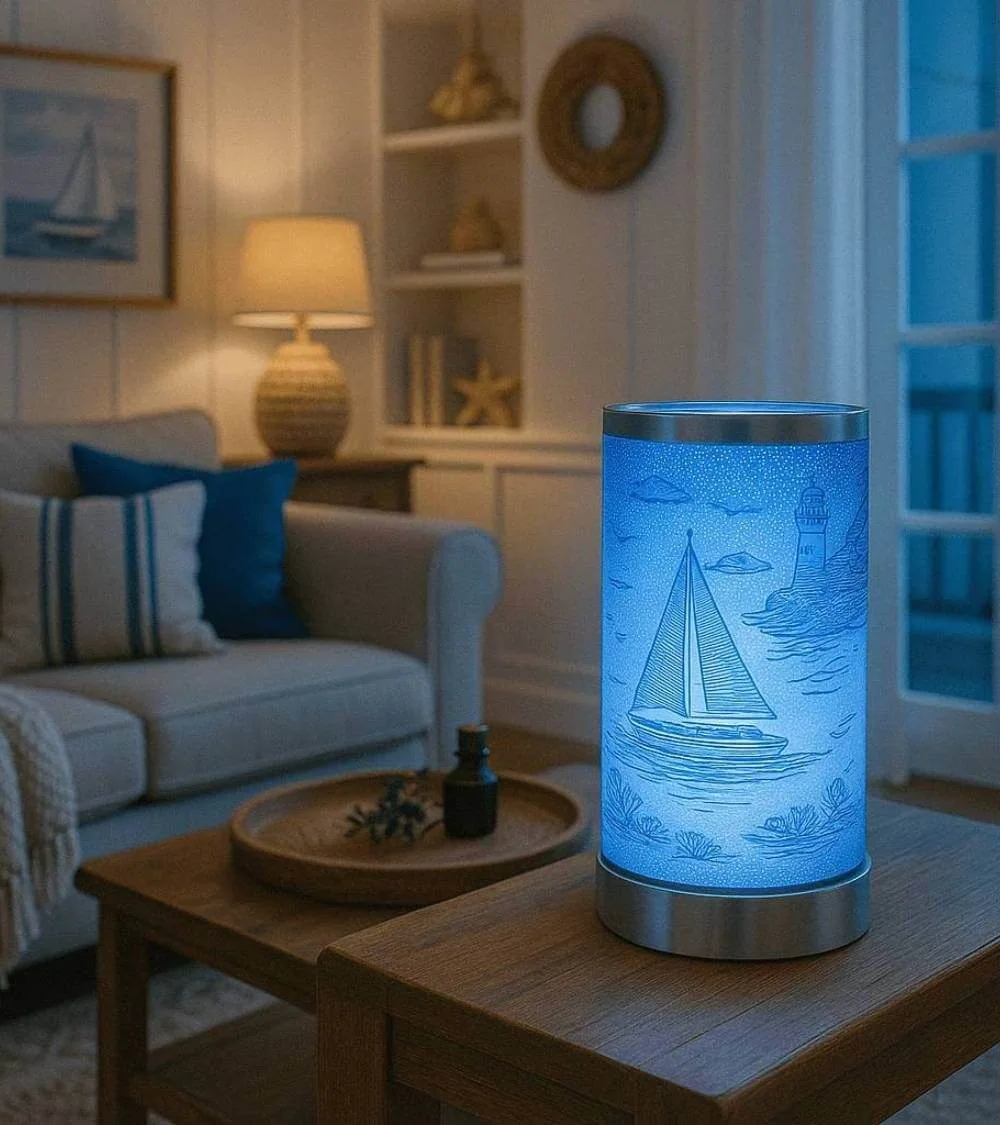 Lampe diffuseur parfum Bateau LED ambiance marine 18 cm