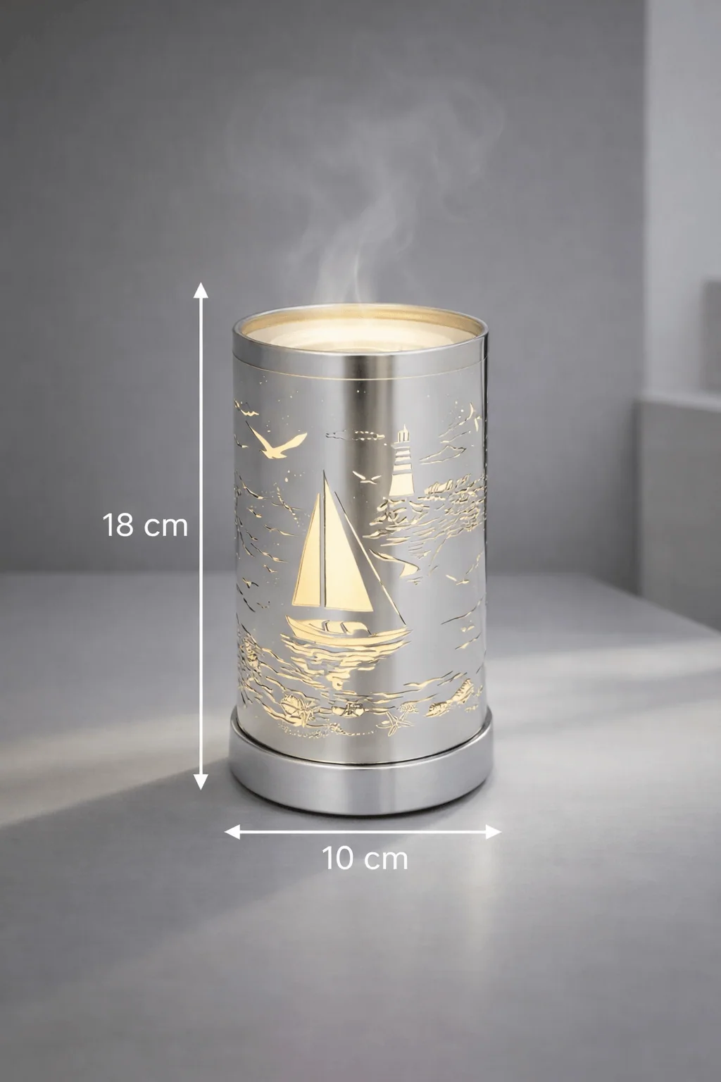 Lampe diffuseur parfum Bateau LED ambiance marine 18 cm