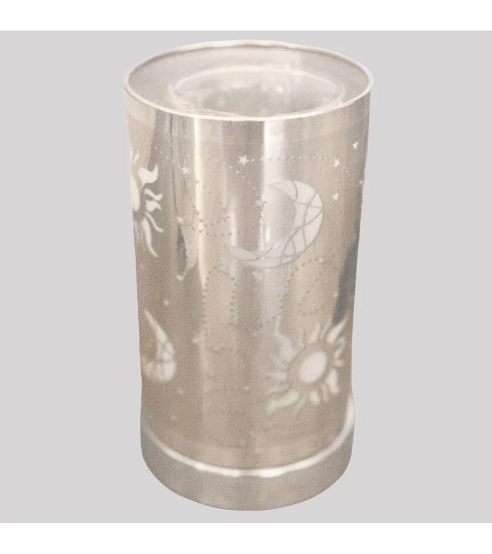 Lampe diffuseur parfum Soleil Lune LED équilibre 18 cm