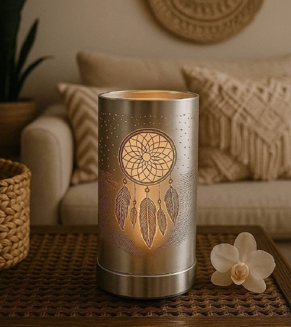 Lampe diffuseur parfum attrape-rêve bohème LED 18 cm