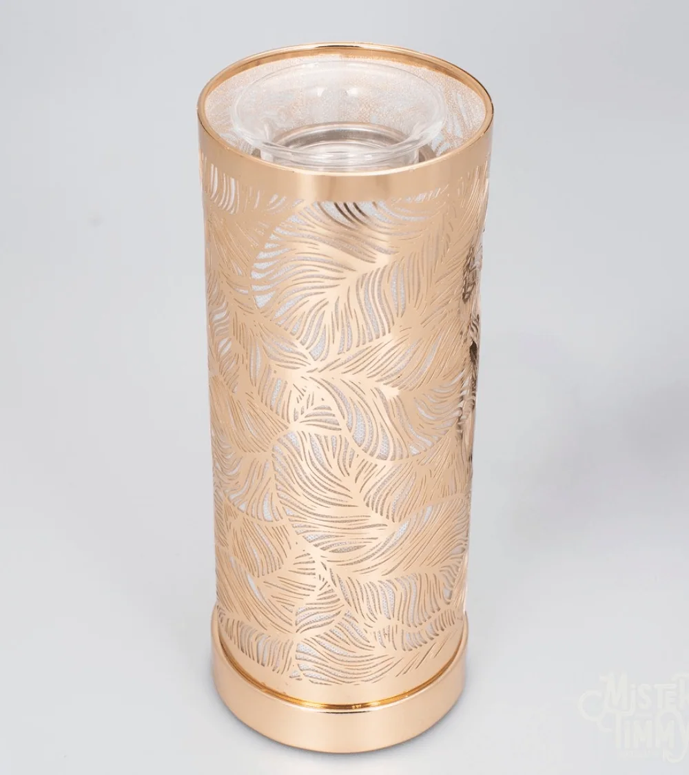 Lampe diffuseur parfum Feuilles LED dorée 26 cm
